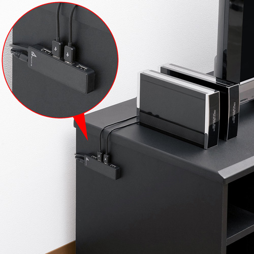 USB2.0ハブ（4ポート・HDD接続対応・ブラック） USB-HTV410BKN サンワサプライ