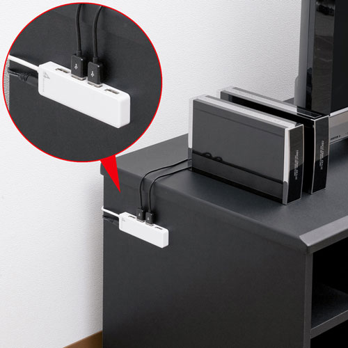 【訳あり 新品】USB2.0ハブ（HDD接続対応・4ポート・面ファスナー付・ホワイト）