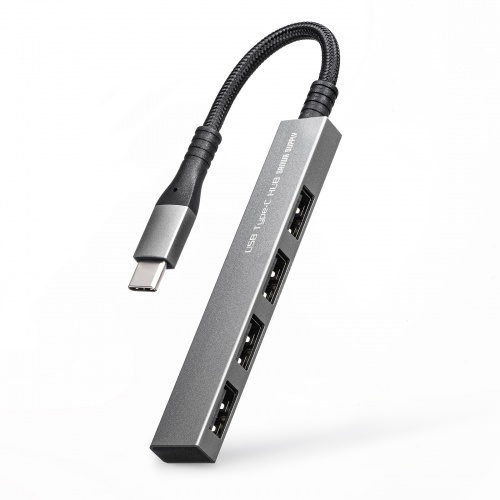 USB Type-C スリムハブ（USB2.0・Aコネクタ 4ポート・メッシュケーブル）