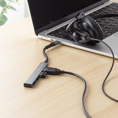 USB Type-C スリムハブ（USB2.0・Aコネクタ 4ポート・メッシュケーブル）