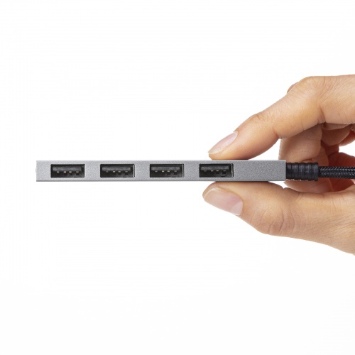 USB Type-C スリムハブ（USB2.0・Aコネクタ 4ポート・メッシュケーブル）