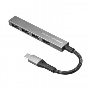 USB Type-C スリムハブ（USB2.0・Aコネクタ 4ポート・メッシュケーブル）