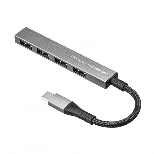 USB Type-C スリムハブ（USB2.0・Aコネクタ 4ポート・メッシュケーブル）