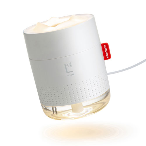 USB加湿器(LEDライト付き・超音波式・連続約8時間・ホワイト）