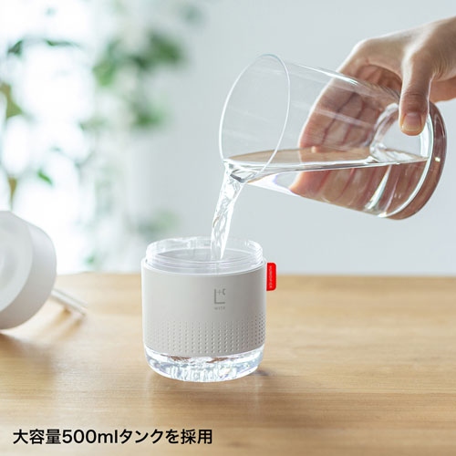 USB加湿器(LEDライト付き・超音波式・連続約8時間・ホワイト）