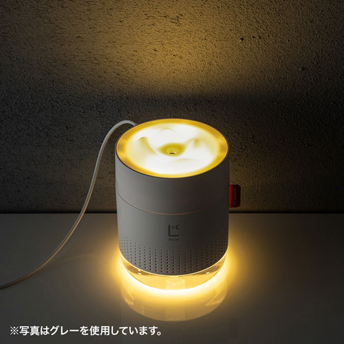 USB加湿器(LEDライト付き・超音波式・連続約8時間・ホワイト）