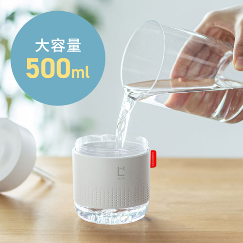 USB加湿器(LEDライト付き・超音波式・連続約8時間・ホワイト）