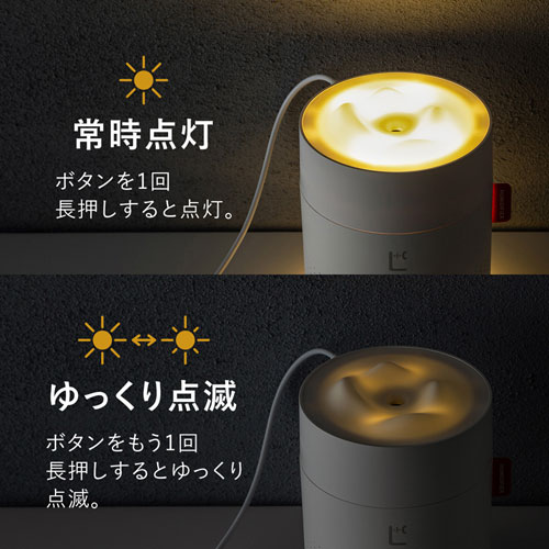 USB加湿器(LEDライト付き・超音波式・連続約8時間・ホワイト）