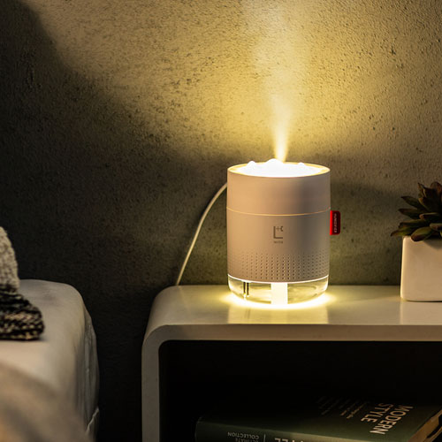 USB加湿器(LEDライト付き・超音波式・連続約8時間・ホワイト）