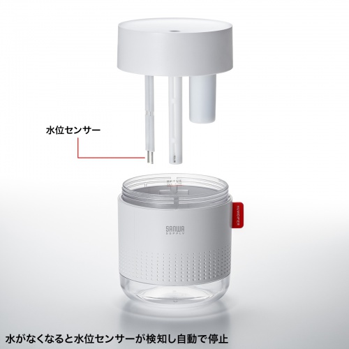 加湿器（卓上・乾燥対策・感染症対策・インフルエンザ対策・超音波式・大容量・バッテリー式・USB給電・タイプC・静音・小型・LEDライト・オフィス・デスク・車載・寝室・ホワイト）USB-TOY102W