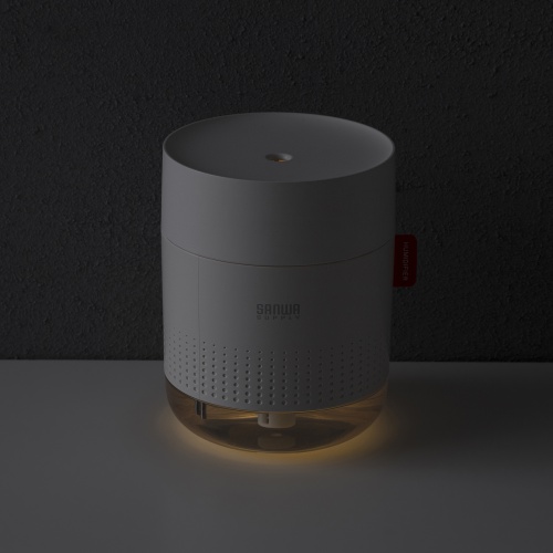 加湿器（卓上・乾燥対策・感染症対策・インフルエンザ対策・超音波式・大容量・バッテリー式・USB給電・タイプC・静音・小型・LEDライト・オフィス・デスク・車載・寝室・ホワイト）USB-TOY102W