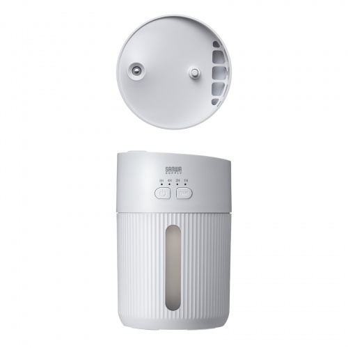 USB加湿器（卓上・超音波式・上から給水・大容量 400ml・静音・小型・USB給電式・水漏れ防止・LEDライト・タイマー・オフィス・デスク・ホワイト）