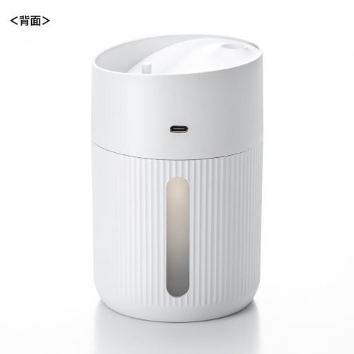 USB加湿器（卓上・超音波式・上から給水・大容量 400ml・静音・小型・USB給電式・水漏れ防止・LEDライト・タイマー・オフィス・デスク・ホワイト）
