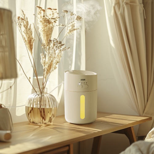 USB加湿器（卓上・超音波式・上から給水・大容量 400ml・静音・小型・USB給電式・水漏れ防止・LEDライト・タイマー・オフィス・デスク・ホワイト）