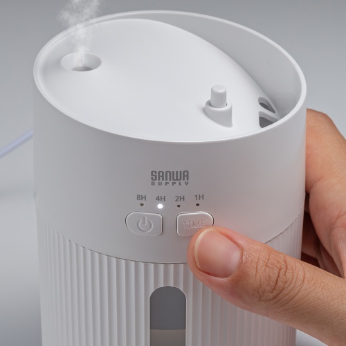 USB加湿器（卓上・超音波式・上から給水・大容量 400ml・静音・小型・USB給電式・水漏れ防止・LEDライト・タイマー・オフィス・デスク・ホワイト）