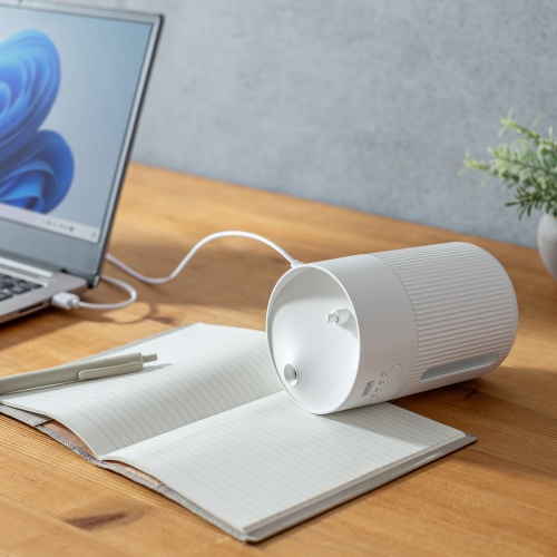 USB加湿器（卓上・超音波式・上から給水・大容量 400ml・静音・小型・USB給電式・水漏れ防止・LEDライト・タイマー・オフィス・デスク・ホワイト）