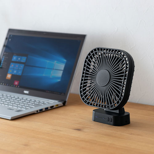 USB扇風機(充電式・静音・リズム風・マグネット・3段階風量調節