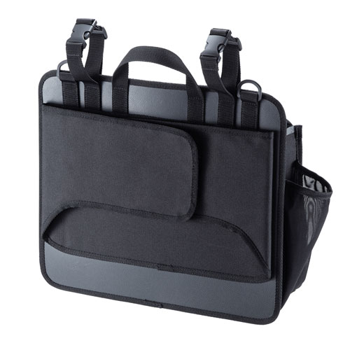 台車用バッグ（ハンドル取付け・8ポケット・工具入れ・文具入れ・ブラック）