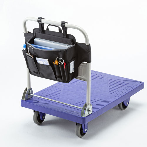 台車用バッグ（ハンドル取付け・8ポケット・工具入れ・文具入れ・ブラック）