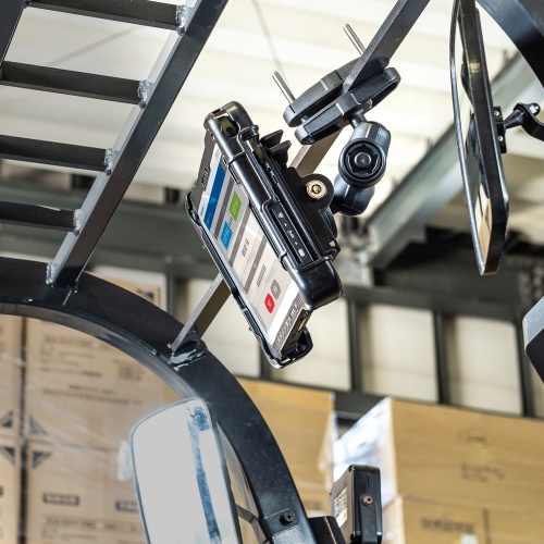 タブレットホルダー （産業用・フォークリフト ・固定ホルダー・クランプ取付・支柱取付・鍵付） VEH-TBHLD1 サンワサプライ