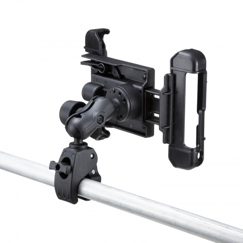 タブレットホルダー（産業用・フォークリフト ・固定ホルダー・クランプ取付・円柱取付・鍵付）