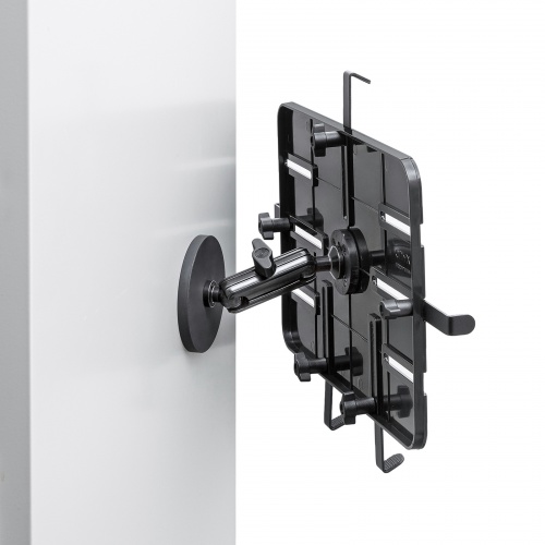 タブレットホルダー（マグネットホルダー・壁面取り付け・角度調整・360°回転ホルダー・ショートアーム・9.7～13インチ・タブレット）