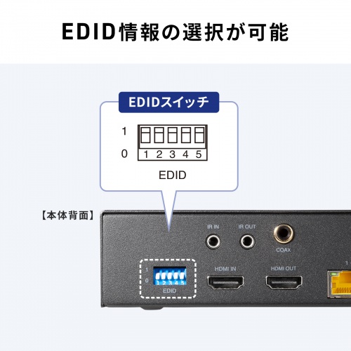 HDMIエクステンダー（4K対応・最大120m延長・送信機・2分配・PoC給電・LANケーブル1本・長距離映像伝送）