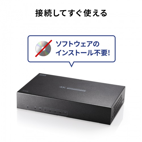 HDMIエクステンダー（4K対応・最大120m延長・送信機・4分配・PoC給電・LANケーブル1本・長距離映像伝送）