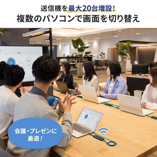 ワイヤレスHDMI 無線 送受信機セット（エクステンダー・4K・タイプC・送信機2台・収納ボックス付属・最大15m・HDMI延長器・コンパクトサイズ・設定不要・ドライバ不要）