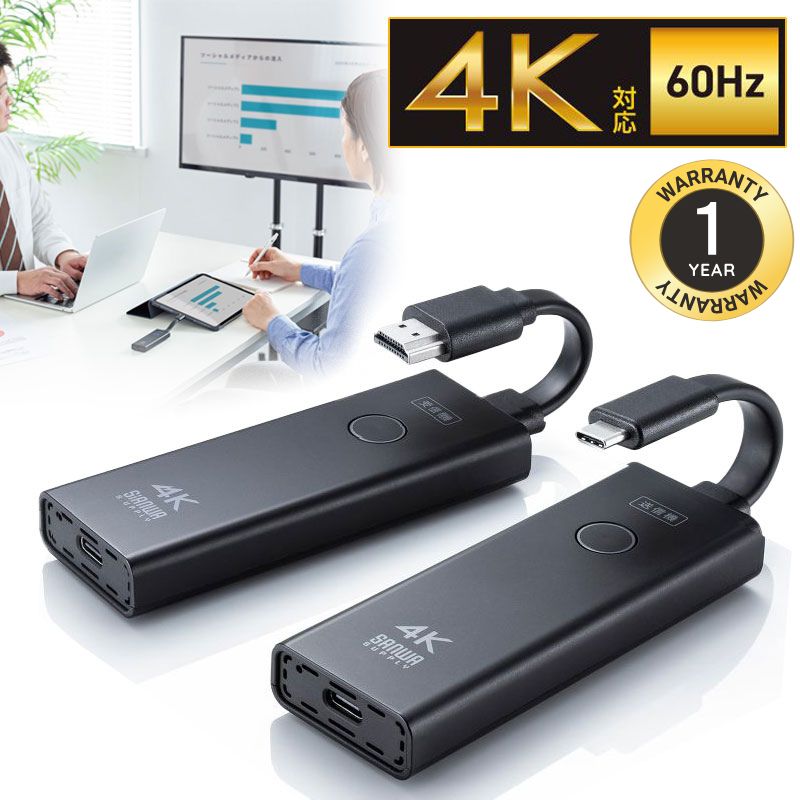 ワイヤレスHDMIエクステンダー 15m｜タイプC・増設20台・HDMI延長