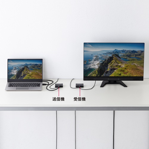 パソコンの画面を無線でテレビに！ ワイヤレスディスプレイ VGA-EXWHD2 サンワ、4K映像をワイヤレス出力できるHDMIエクステンダー「VGA