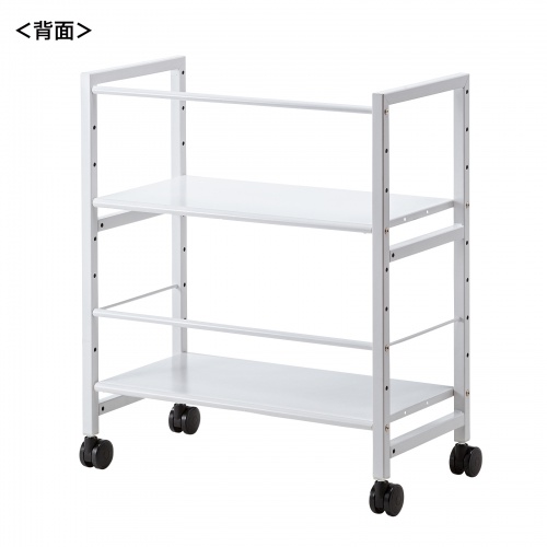 ファイルワゴン（2段・PCワゴン・PCラック・斜め・高耐荷重・キャスター・おしゃれ・おすすめ・ホワイト）WG-207