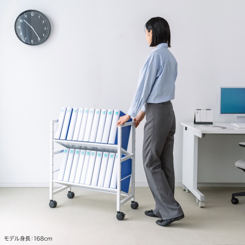 ファイルワゴン（2段・PCワゴン・PCラック・斜め・高耐荷重・キャスター・おしゃれ・おすすめ・ホワイト）WG-207