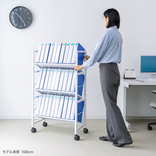 ファイルワゴン（3段・PCワゴン・PCラック・斜め・高耐荷重・キャスター・おしゃれ・おすすめ・ホワイト）WG-208