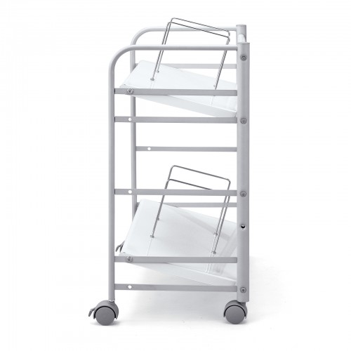 ファイルワゴン（2段・PCワゴン・PCラック・斜め・キャスター・デスク下・おしゃれ・おすすめ・ホワイト）WG-301N