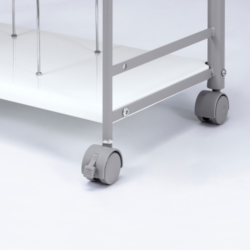 ファイルワゴン（2段・PCワゴン・PCラック・斜め・キャスター・デスク下・おしゃれ・おすすめ・ホワイト）WG-301N