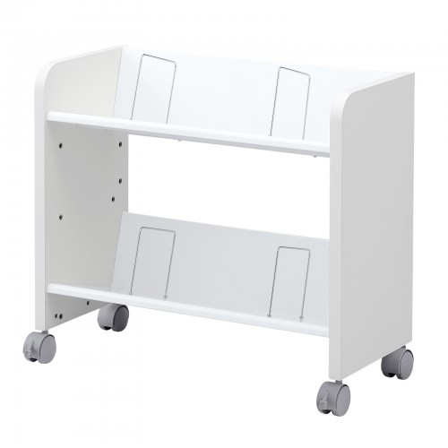 ファイルワゴン（2段・PCワゴン・PCラック・斜め・高耐荷重・キャスター・デスク下・木製・おしゃれ・おすすめ・ホワイト）WG-302N