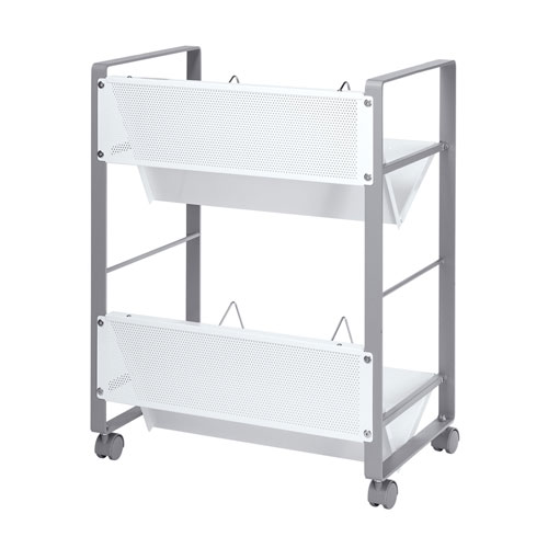 ファイルワゴン（A4ファイル・PCワゴン・PCラック・2段収納・斜め収納タイプ・W550×D350×H695mm）