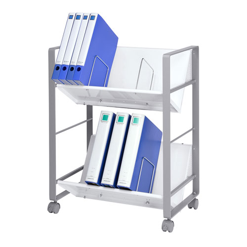 ファイルワゴン（A4ファイル・PCワゴン・PCラック・2段収納・斜め収納タイプ・W550×D350×H695mm）