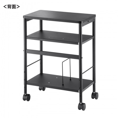 ファイルワゴン（サイドデスク・PCワゴン・PCラック・高さ可変・キャスター付き・幅50×奥行き30×高さ62～74cm・SH-MXシリーズ・ブラック） WG-MX01BK サンワサプライ