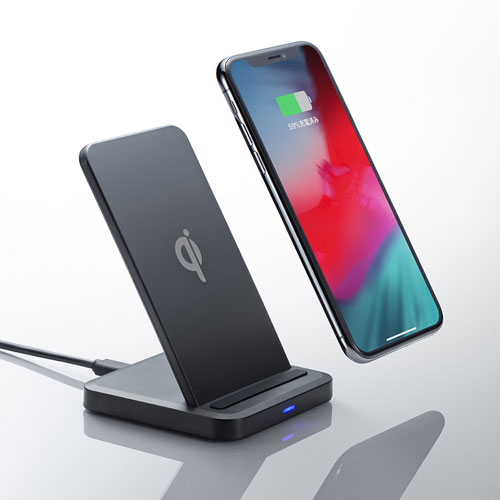 ワイヤレス充電器(置くだけ充電・充電スタンド・5W・Qi対応)